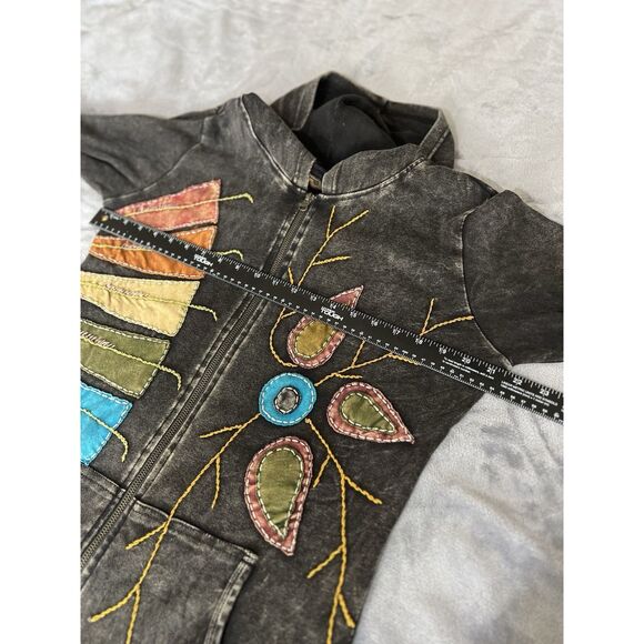 Rising International Womens Zip Hoodie Jacket Nepal-Made Embroidered Y2K 80s 90s - Picture 7 of 10